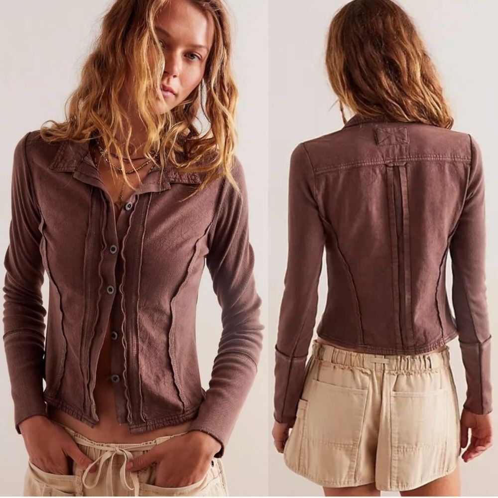 New FREE PEOPLE We The Free Tiny Woven Top / Shaved Chocolate Combo